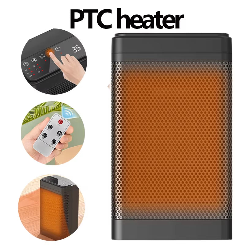 1500W セラミックファンヒーター｜ミニマル設計・リモコン操作対応［デスク＆ベッドルーム用 電気暖房］