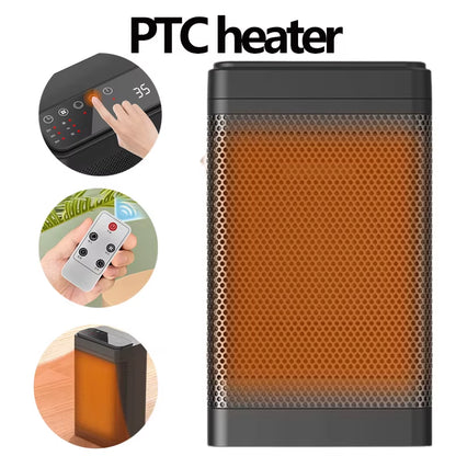 1500W セラミックファンヒーター｜ミニマル設計・リモコン操作対応［デスク＆ベッドルーム用 電気暖房］