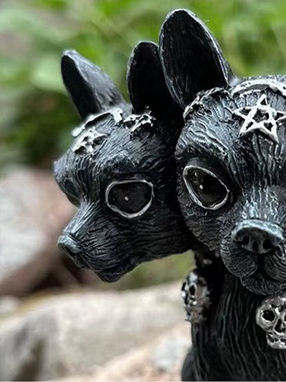 Cerberus Ornaments Resin New Mythology Cuteb Animal Statue Decorative Desk Halloween Black Gift Home Mini Accessories Carving