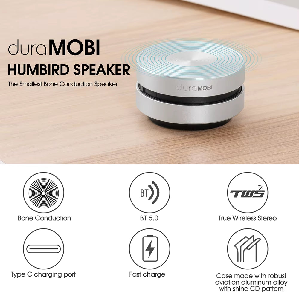Dura Mobi ハミングバードスピーカー｜骨伝導ワイヤレススピーカー・Bluetooth 5.0・ポータブルステレオ［マイク内蔵］
