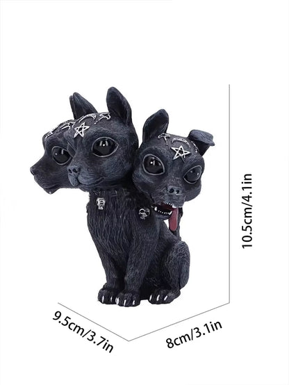 Cerberus Ornaments Resin New Mythology Cuteb Animal Statue Decorative Desk Halloween Black Gift Home Mini Accessories Carving