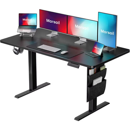 Standing Desk Adjustable Height Home Office Desk,‎48X24 Inch Electric Standing Desk, Stand up Desk with Storage Bag,Head