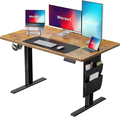 Standing Desk Adjustable Height Home Office Desk,‎48X24 Inch Electric Standing Desk, Stand up Desk with Storage Bag,Head